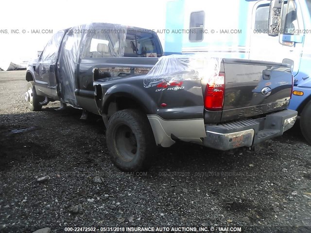 1FTWW33R68EB62895 - 2008 FORD F350 4X4 CREWCAB  BROWN photo 3