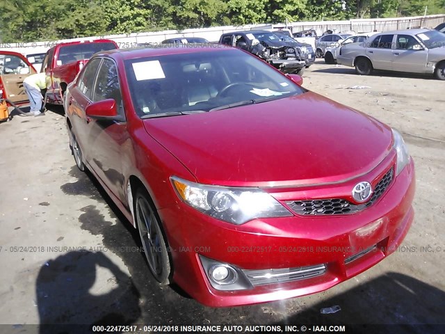 4T1BK1FK4EU545549 - 2014 TOYOTA CAMRY SE/XLE RED photo 1