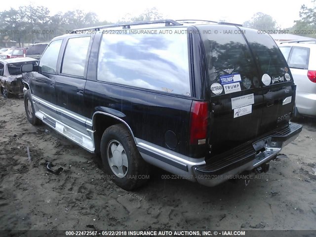 1GNFK16K6RJ323647 - 1994 CHEVROLET SUBURBAN K1500 BLACK photo 3