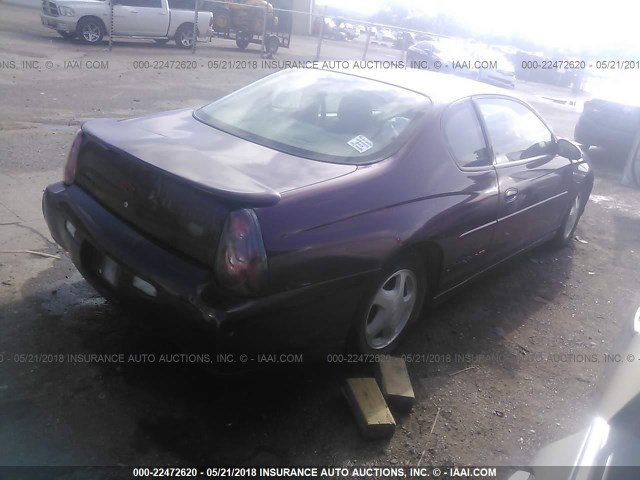 2G1WX12K339225977 - 2003 CHEVROLET MONTE CARLO SS მუქწითელი ფოტო 4