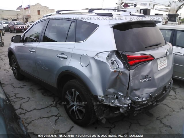 2T3ZFREV2GW292447 - 2016 TOYOTA RAV4 LE SILVER photo 3