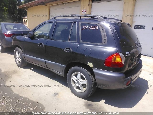 KM8SC73D54U745070 - 2004 HYUNDAI SANTA FE GLS/LX BLACK photo 3