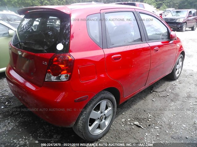 KL1TD66628B070946 - 2008 CHEVROLET AVEO LS 红色 照片 4
