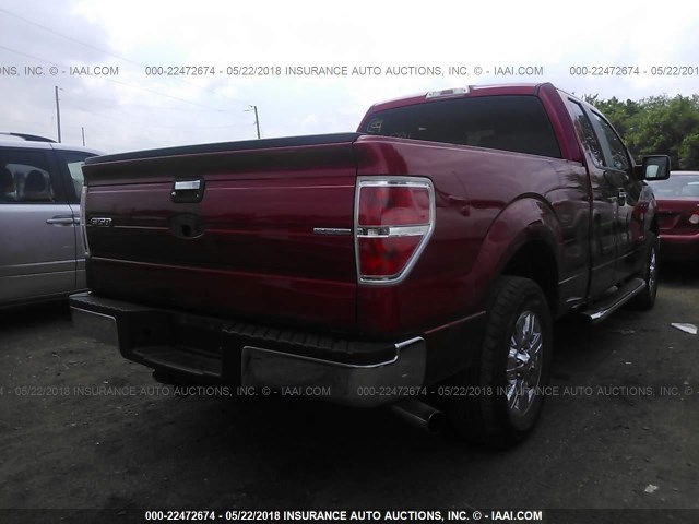 1FTFX1CT0BFC64384 - 2011 FORD F150 SUPER CAB RED photo 4