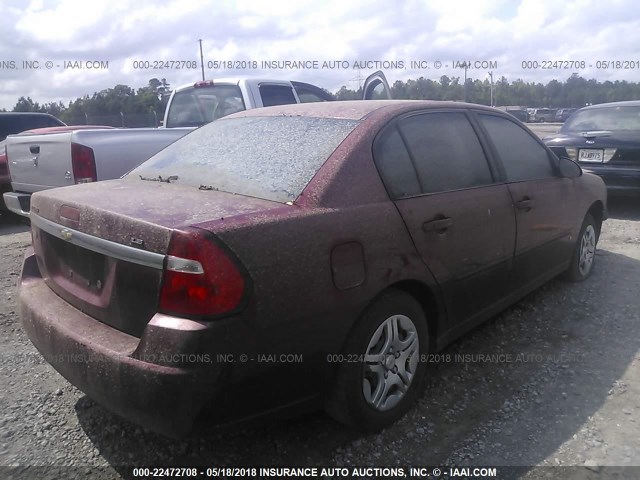 1G1ZS58F67F107481 - 2007 CHEVROLET MALIBU LS მუქწითელი ფოტო 4