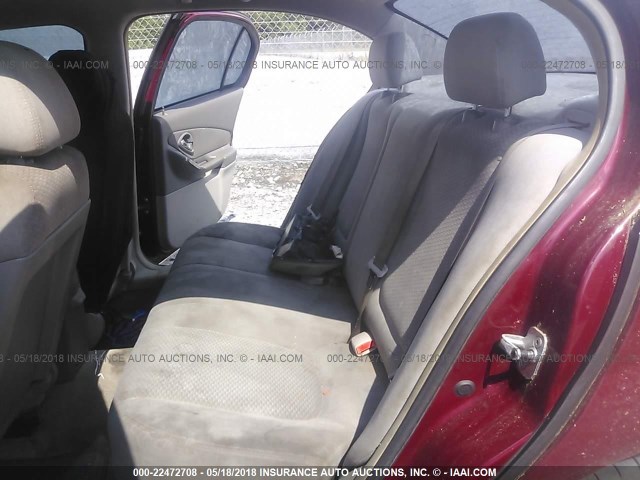 1G1ZS58F67F107481 - 2007 CHEVROLET MALIBU LS მუქწითელი ფოტო 8