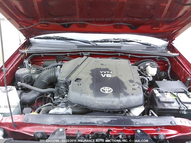 5TFLU4EN9DX062359 - 2013 TOYOTA TACOMA DOUBLE CAB წითელი ფოტო 10