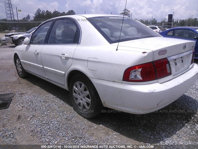 KNAGD126655388093 - 2005 KIA OPTIMA LX/EX WHITE photo 3