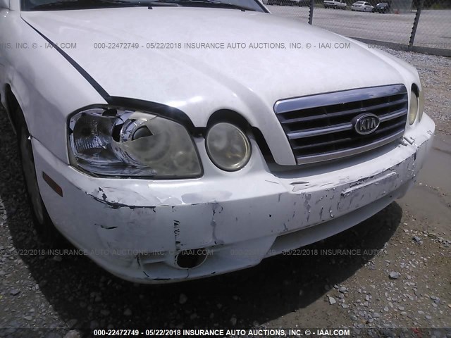 KNAGD126655388093 - 2005 KIA OPTIMA LX/EX WHITE photo 6