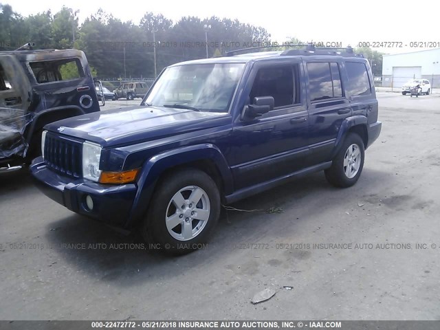 1J8HH48KX6C106934 - 2006 JEEP COMMANDER BLUE photo 2