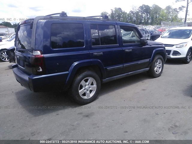 1J8HH48KX6C106934 - 2006 JEEP COMMANDER BLUE photo 4