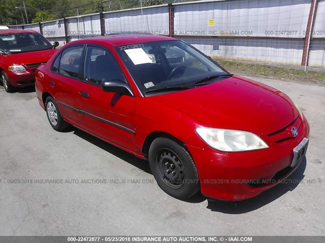 1HGES16335L001335 - 2005 HONDA CIVIC DX VP RED photo 1