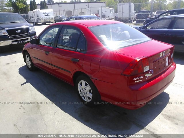 1HGES16335L001335 - 2005 HONDA CIVIC DX VP RED photo 3