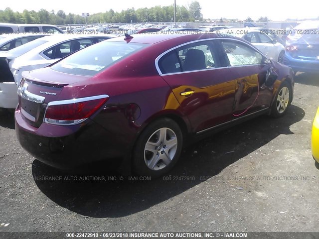 1G4GA5EC8BF281200 - 2011 BUICK LACROSSE CX RED photo 4