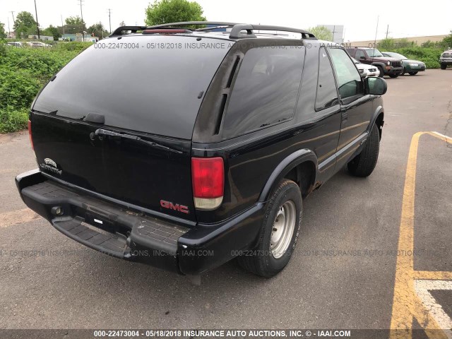 1GKCS18W9YK294816 - 2000 GMC JIMMY BLACK photo 4