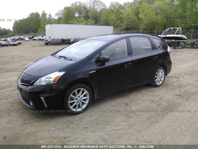 JTDZN3EU4D3245684 - 2013 TOYOTA PRIUS V BLACK photo 2