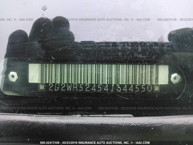 2G2WR524541344550 - 2004 PONTIAC GRAND PRIX GTP BLACK photo 9