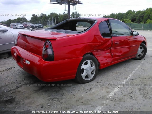 2G1WX12K9Y9211900 - 2000 CHEVROLET MONTE CARLO SS 红色 照片 4