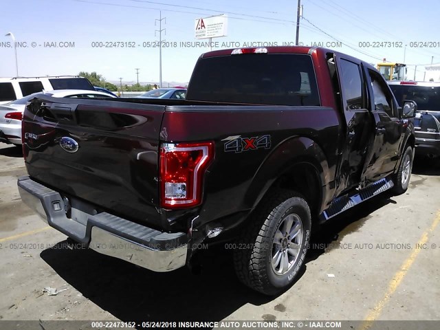 1FTEW1EP8FKD89810 - 2015 FORD F150 SUPERCREW MAROON photo 4