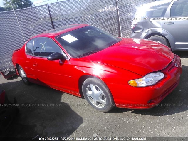 2G1WX15K219103328 - 2001 CHEVROLET MONTE CARLO SS წითელი ფოტო 1