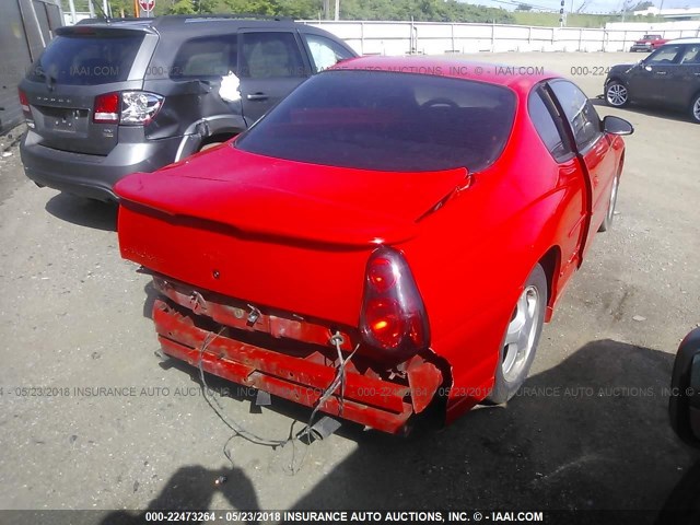 2G1WX15K219103328 - 2001 CHEVROLET MONTE CARLO SS RED photo 4