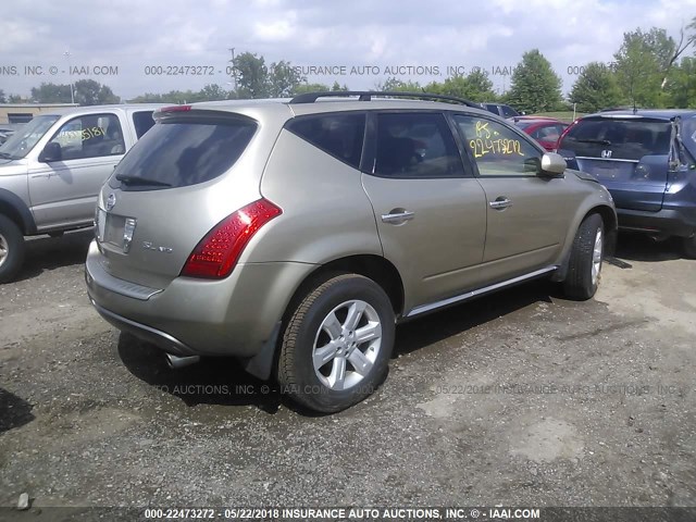 JN8AZ08W47W613558 - 2007 NISSAN MURANO SL/SE/S GOLD photo 4