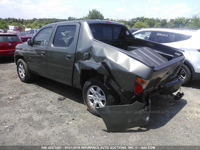 2HJYK16566H565195 - 2006 HONDA RIDGELINE RTL GREEN photo 3