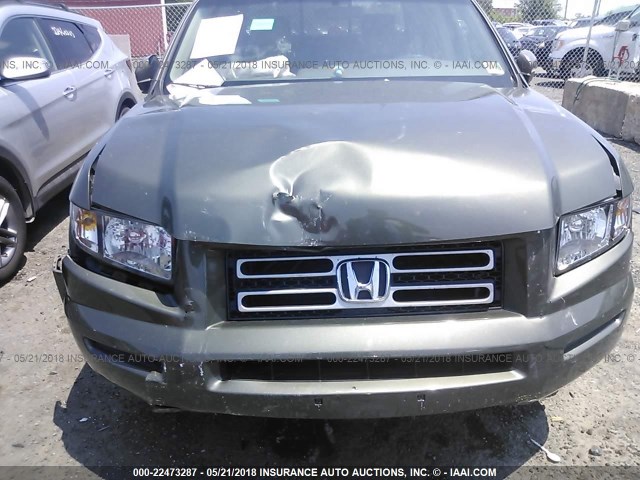 2HJYK16566H565195 - 2006 HONDA RIDGELINE RTL GREEN photo 6