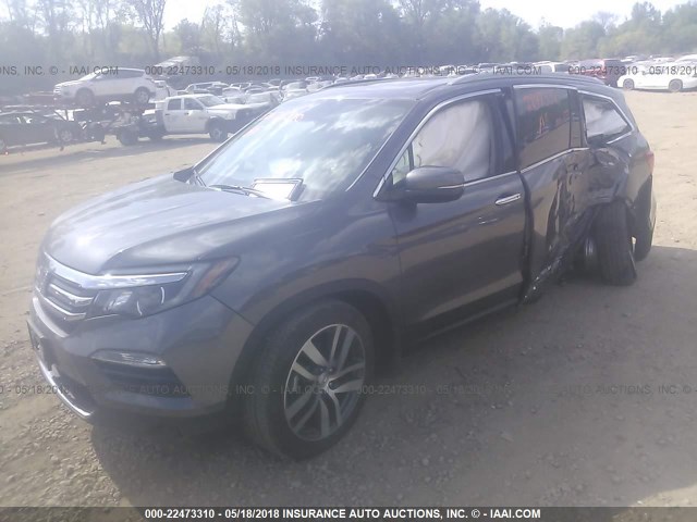 5FNYF6H94HB040277 - 2017 HONDA PILOT TOURING GRAY photo 2