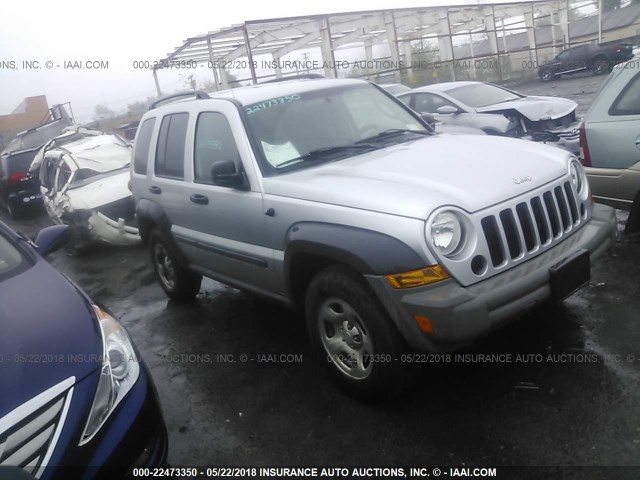 1J4GL48K07W675285 - 2007 JEEP LIBERTY SPORT SILVER photo 1