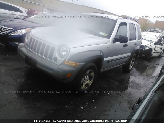 1J4GL48K07W675285 - 2007 JEEP LIBERTY SPORT SILVER photo 2