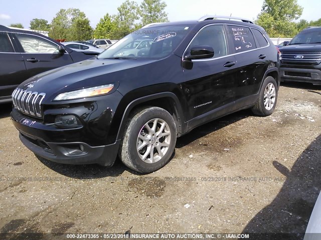 1C4PJLCS6EW103356 - 2014 JEEP CHEROKEE LATITUDE BLACK photo 2