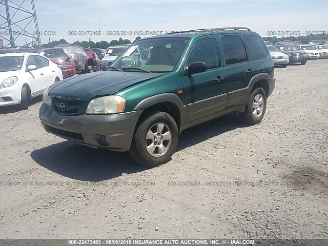 4F2CU08111KM21326 - 2001 MAZDA TRIBUTE LX/ES მწვანე ფოტო 2