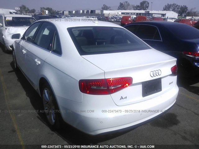 WAUEFAFL4DN041569 - 2013 AUDI A4 PREMIUM PLUS WHITE photo 3