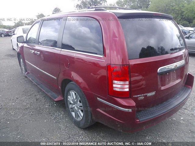 2A8HR64X08R688143 - 2008 CHRYSLER TOWN & COUNTRY LIMITED MAROON photo 3