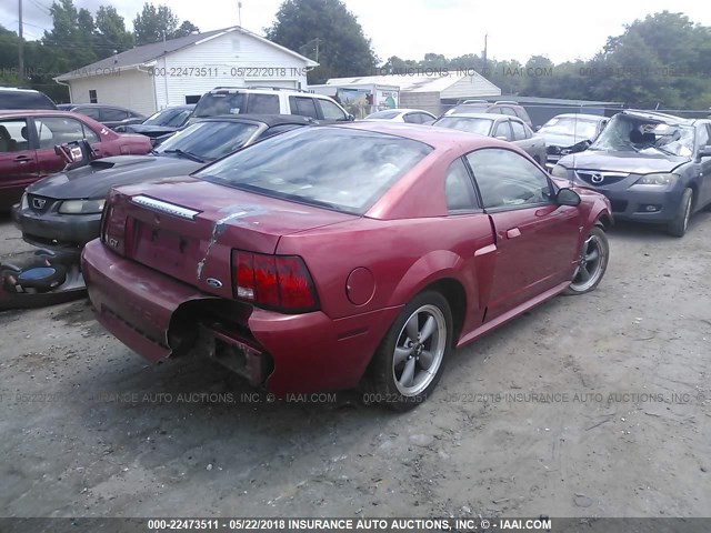 1FAFP42X12F155444 - 2002 FORD MUSTANG GT RED photo 4