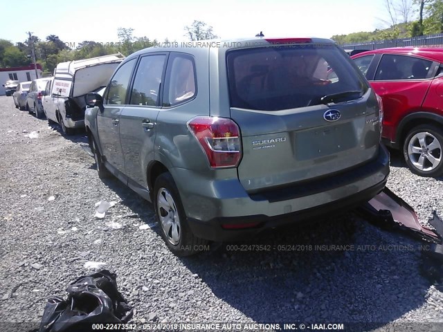 JF2SJAAC1EH464879 - 2014 SUBARU FORESTER 2.5I GREEN photo 3