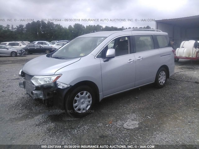 JN8AE2KP0F9133040 - 2015 NISSAN QUEST S/SV/SL/PLATINUM SILVER photo 2