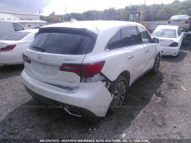 5FRYD4H60EB011059 - 2014 ACURA MDX TECHNOLOGY WHITE photo 4