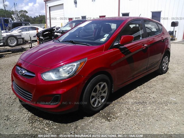 KMHCT5AE7CU024137 - 2012 HYUNDAI ACCENT GLS/GS RED photo 2