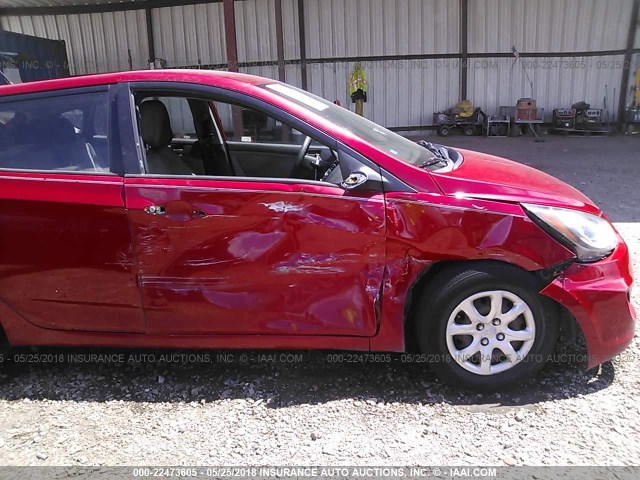 KMHCT5AE7CU024137 - 2012 HYUNDAI ACCENT GLS/GS RED photo 6