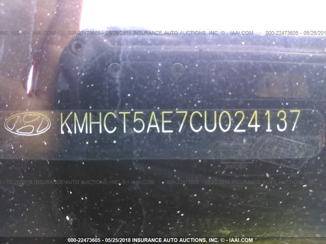 KMHCT5AE7CU024137 - 2012 HYUNDAI ACCENT GLS/GS RED photo 9