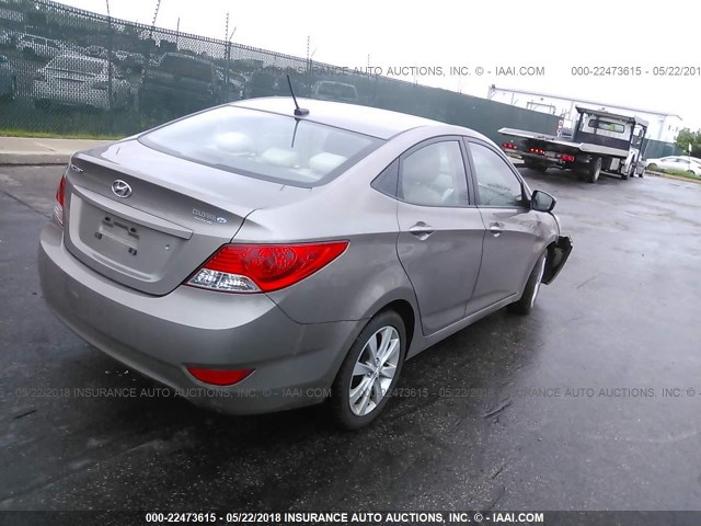 KMHCU4AE8DU435877 - 2013 HYUNDAI ACCENT GLS/SE TAN photo 4