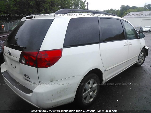 5TDZK23CX7S033226 - 2007 TOYOTA SIENNA CE/LE WHITE photo 4