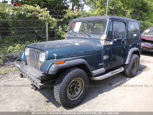 1J4FY19P3SP241368 - 1995 JEEP WRANGLER / YJ S/RIO GRANDE GREEN photo 2