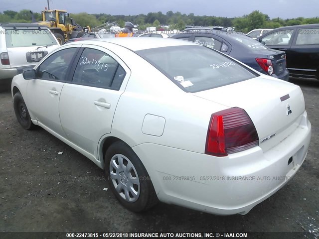 4A3AB36F87E078550 - 2007 MITSUBISHI GALANT ES WHITE photo 3