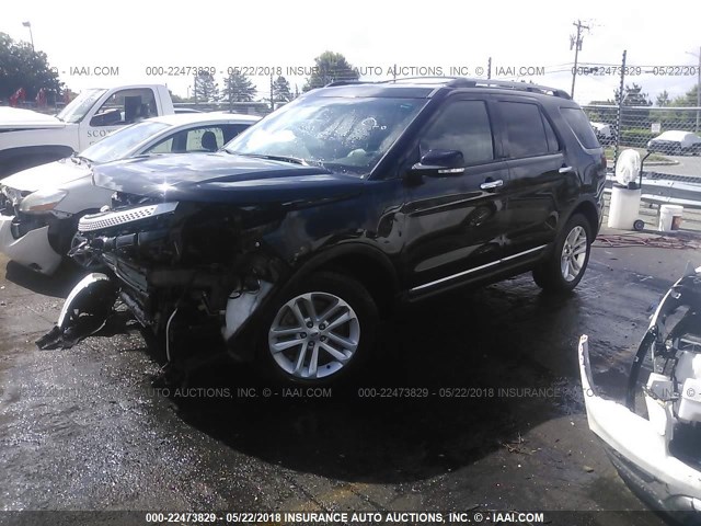 1FM5K7D8XEGB46697 - 2014 FORD EXPLORER XLT BLACK photo 2