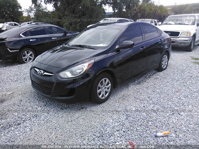 KMHCT4AE0DU325120 - 2013 HYUNDAI ACCENT GLS/GS BLACK photo 2