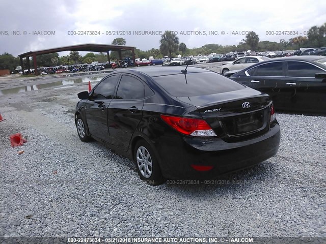 KMHCT4AE0DU325120 - 2013 HYUNDAI ACCENT GLS/GS BLACK photo 3