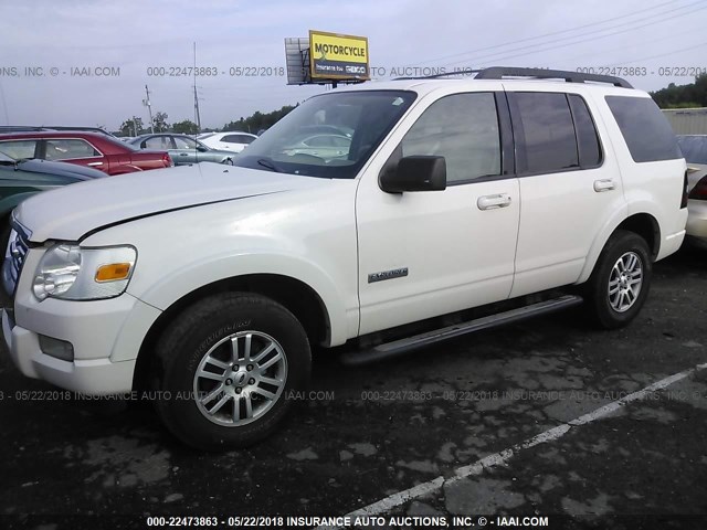 1FMEU73E88UA09913 - 2008 FORD EXPLORER XLT WHITE photo 2